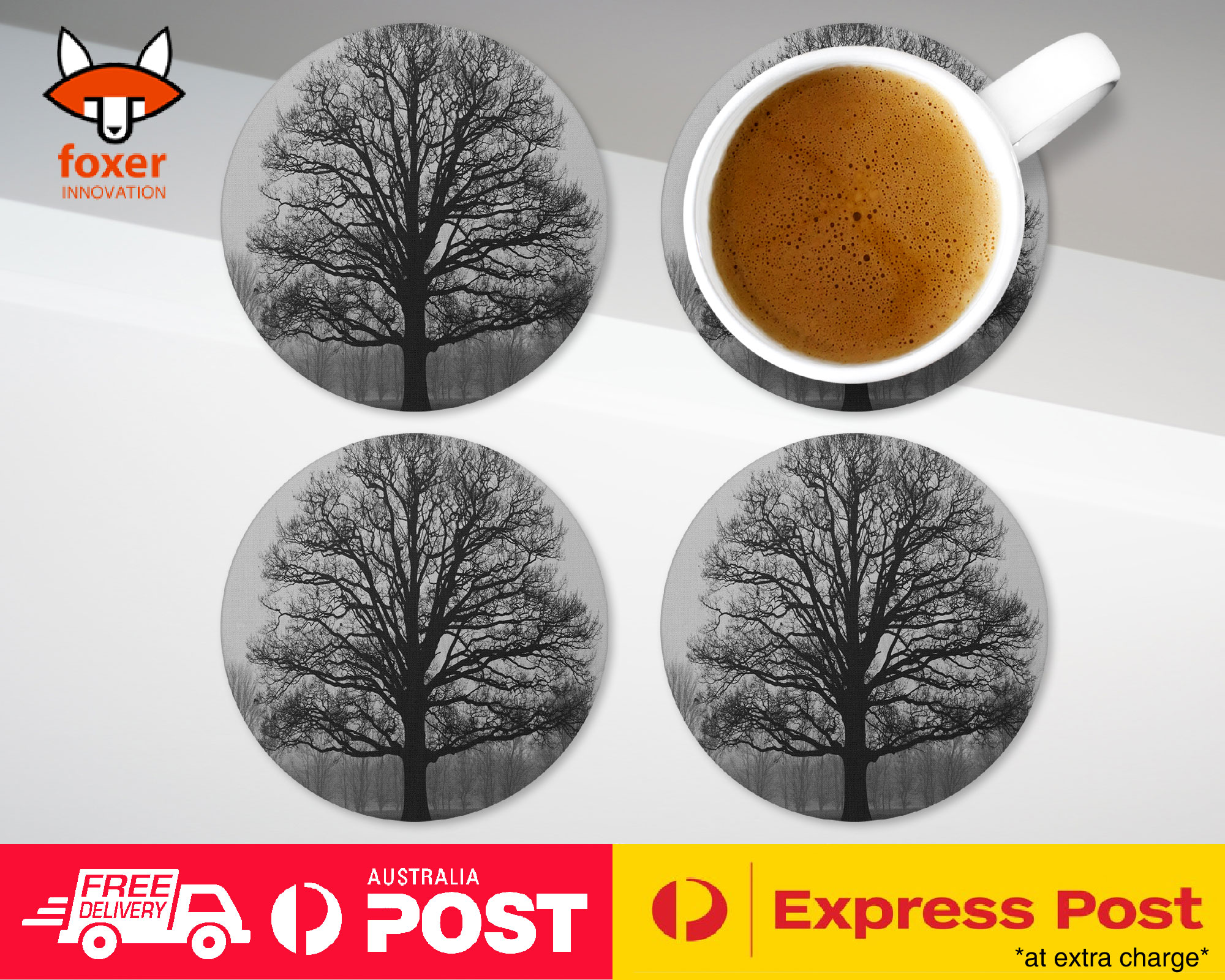 COASTER COFFEE DRINKING MAT|EERIE GLOOMY DEAD TREE