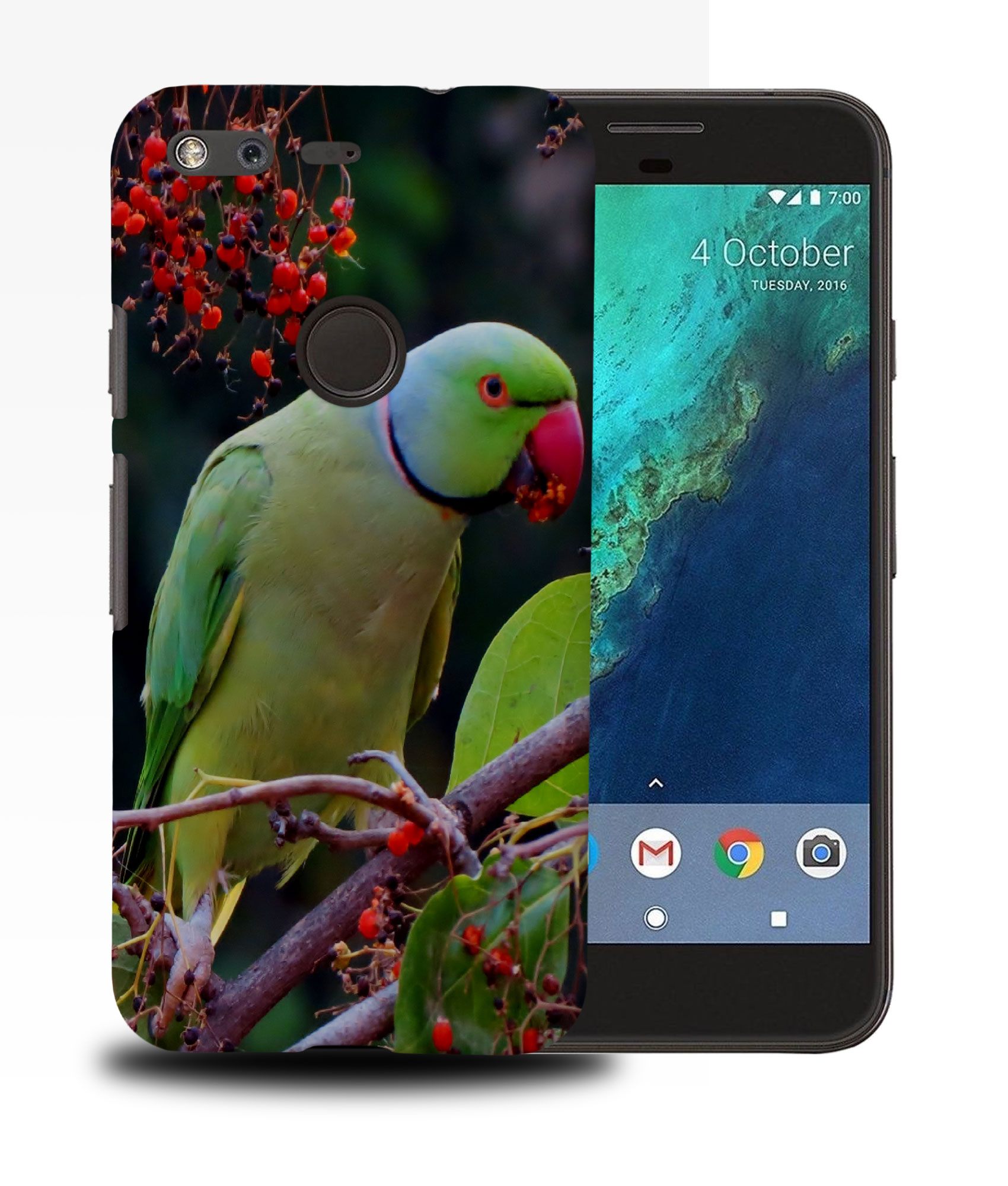 CASE COVER FOR GOOGLE PIXEL|CUTE GREEN PARROT BIRD - Picture 11 of 11