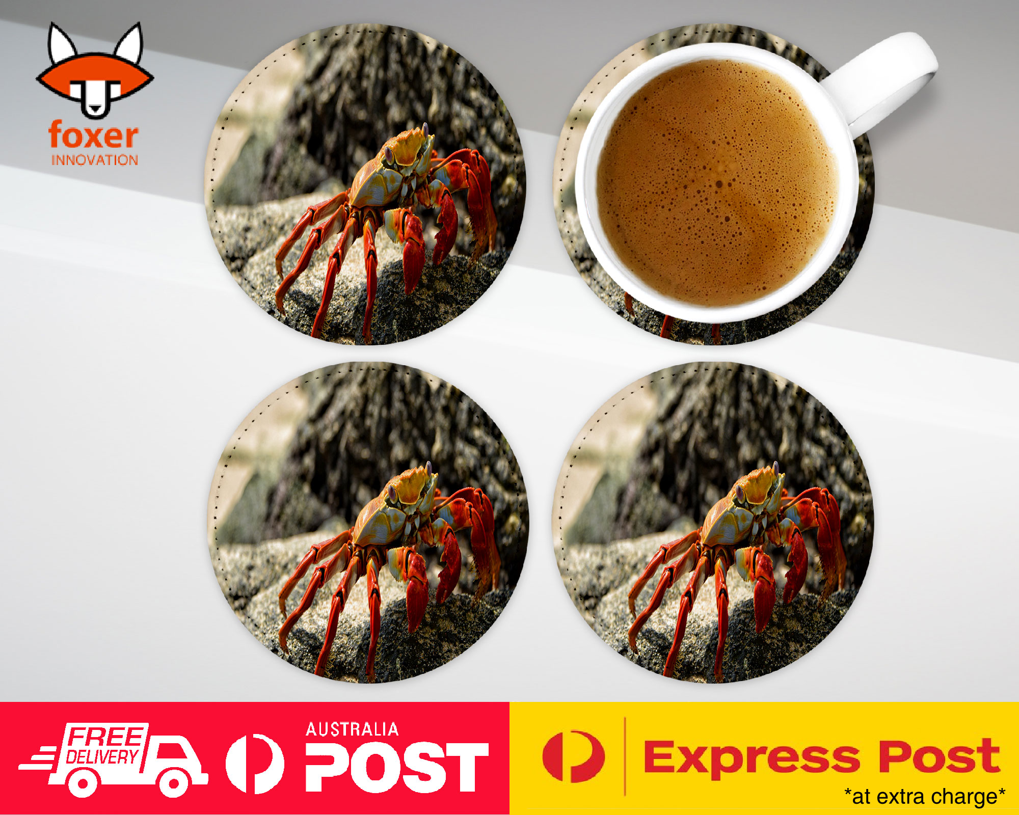 COASTER COFFEE DRINKING MAT|AQUATIC SEA CRAB