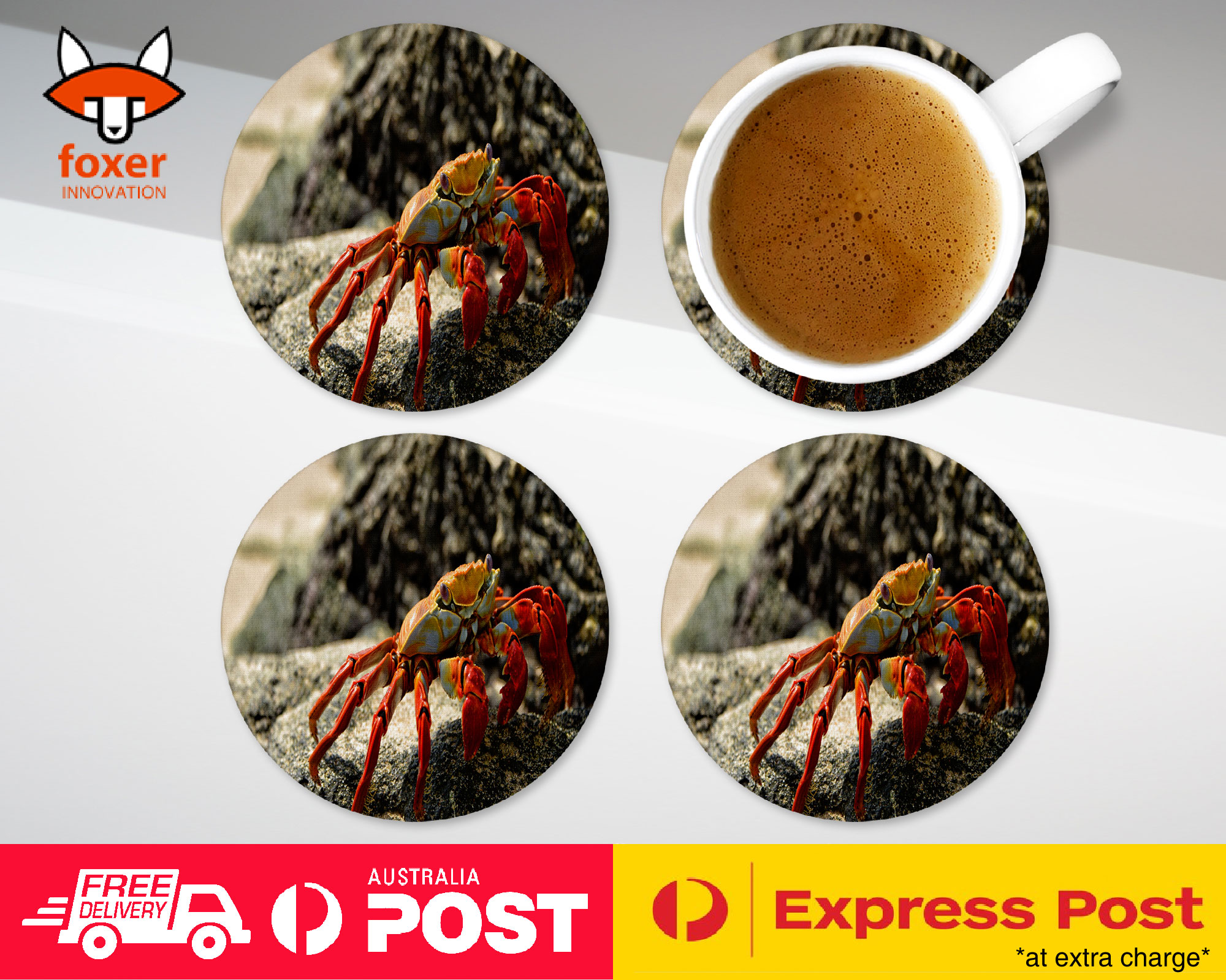 COASTER COFFEE DRINKING MAT|AQUATIC SEA CRAB