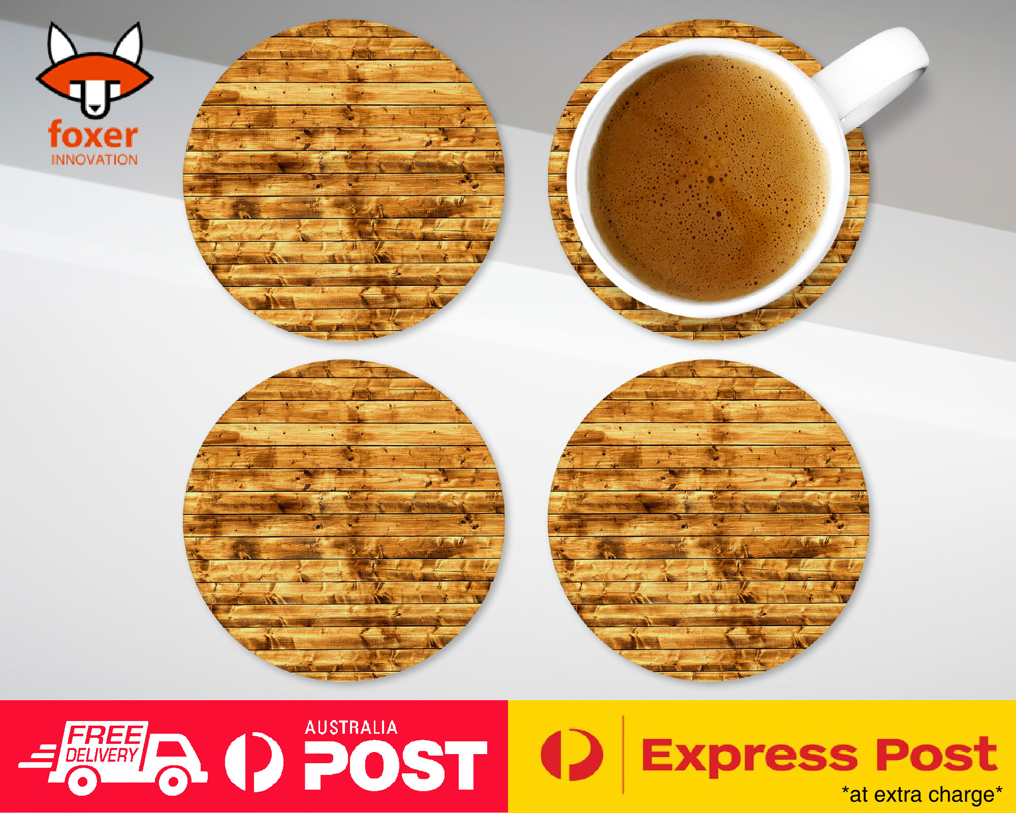 COASTER COFFEE DRINKING MAT|WOOD(NOT REAL WOOD JUST IMAGE)#16