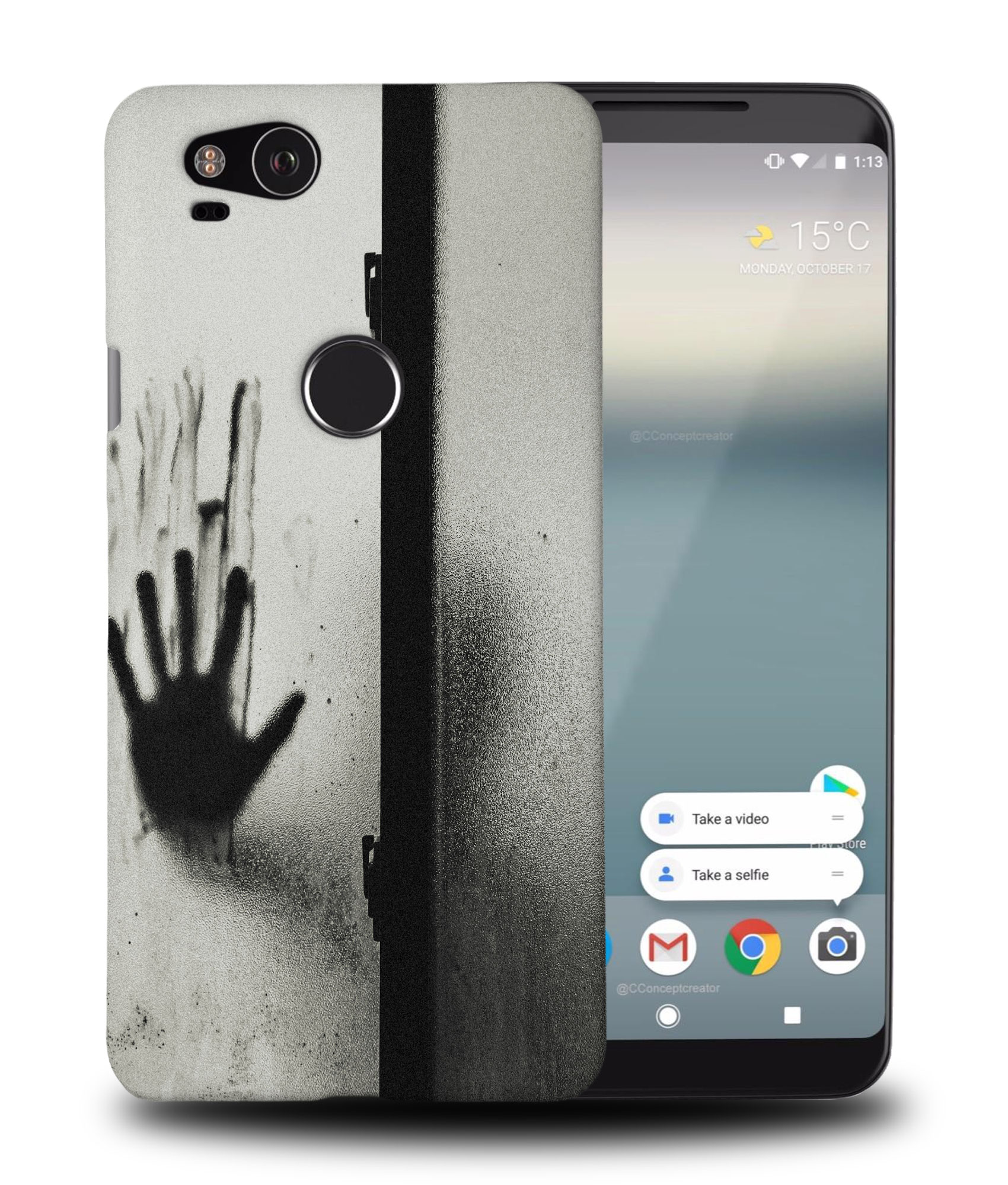 CASE COVER FOR GOOGLE PIXEL|EERIE CREEPY SCARY HANDPRINT - 第 9/11 張圖片