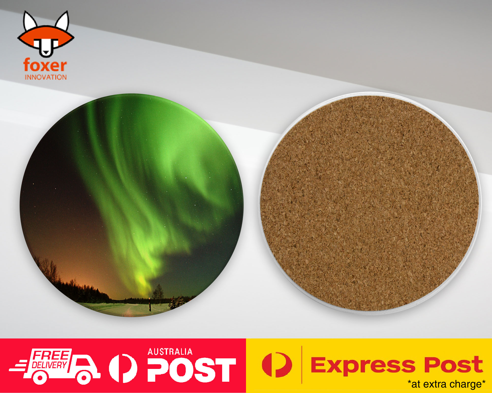 COASTER COFFEE DRINKING MAT|AURORA BOREALIS NORTHEN LIGHTS 2
