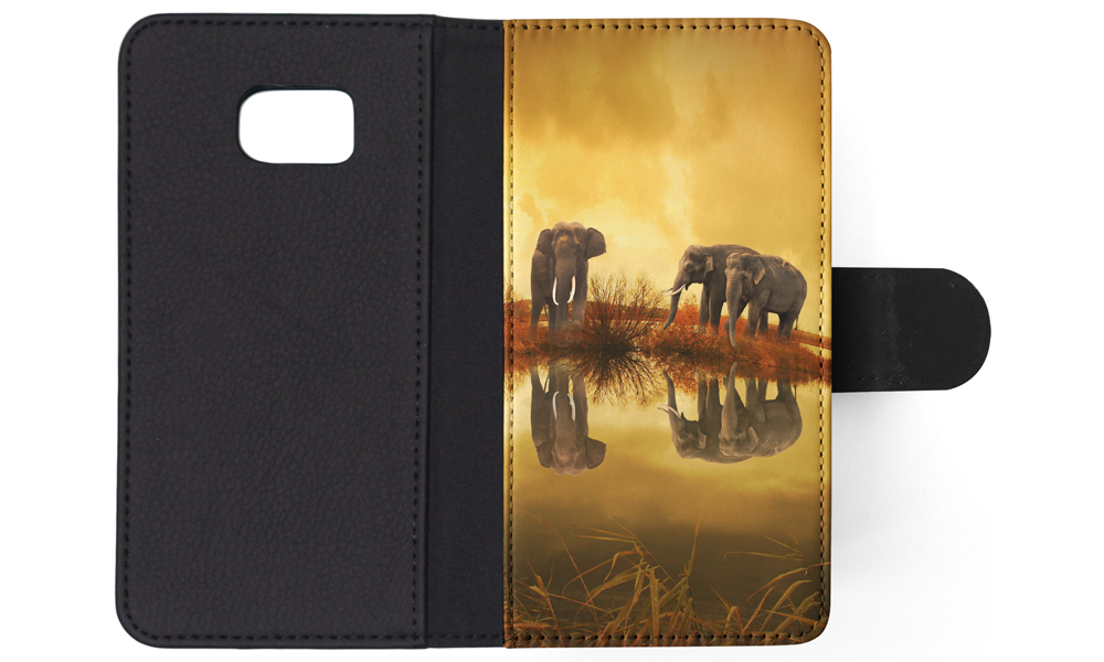 FLIP CASE FOR SAMSUNG GALAXY|AFRICAN ELEPHANT FAMILY BY LAKE - Picture 114 of 120