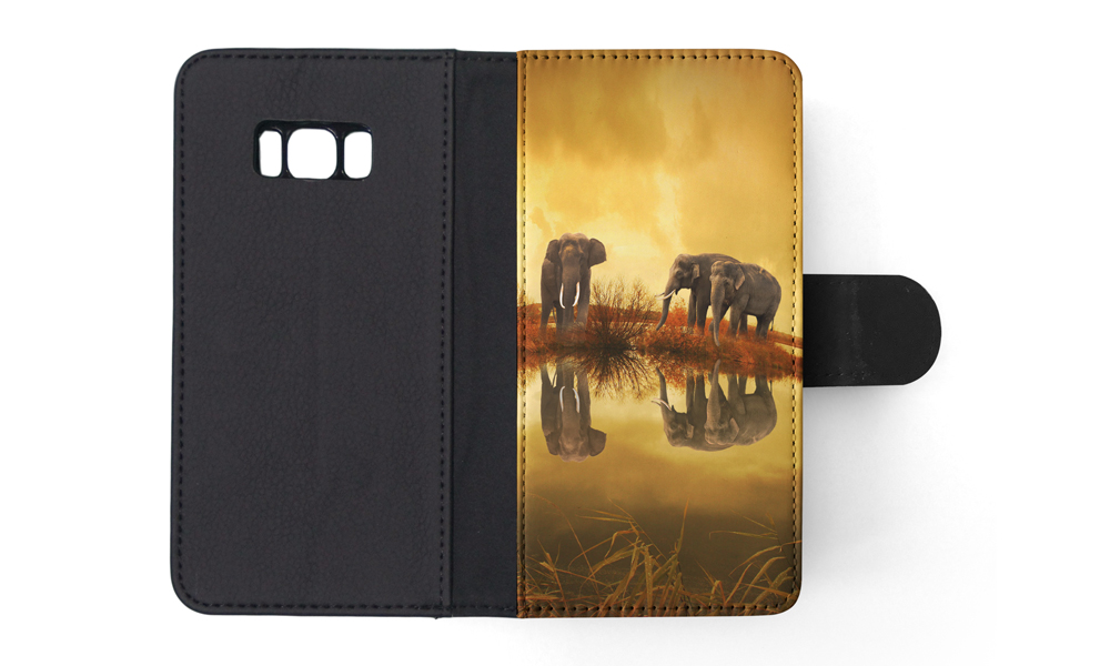 FLIP CASE FOR SAMSUNG GALAXY|AFRICAN ELEPHANT FAMILY BY LAKE - Picture 109 of 120