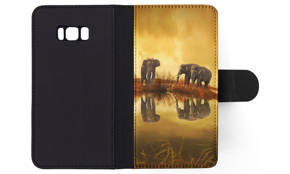 FLIP CASE FOR SAMSUNG GALAXY|AFRICAN ELEPHANT FAMILY BY LAKE - Picture 104 of 120
