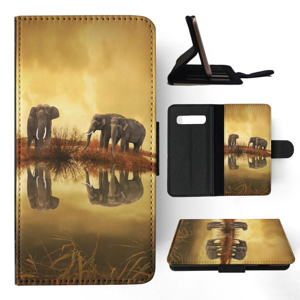 FLIP CASE FOR SAMSUNG GALAXY|AFRICAN ELEPHANT FAMILY BY LAKE - Picture 86 of 120