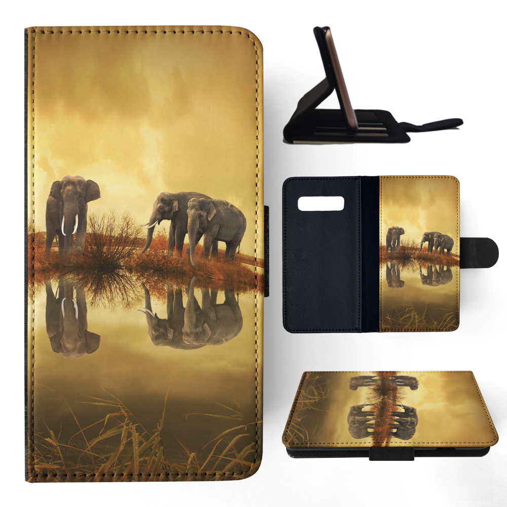 FLIP CASE FOR SAMSUNG GALAXY|AFRICAN ELEPHANT FAMILY BY LAKE - Picture 81 of 120