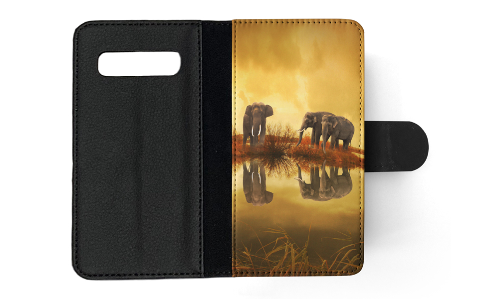 FLIP CASE FOR SAMSUNG GALAXY|AFRICAN ELEPHANT FAMILY BY LAKE - Picture 89 of 120