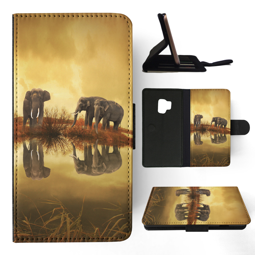 FLIP CASE FOR SAMSUNG GALAXY|AFRICAN ELEPHANT FAMILY BY LAKE - Picture 91 of 120