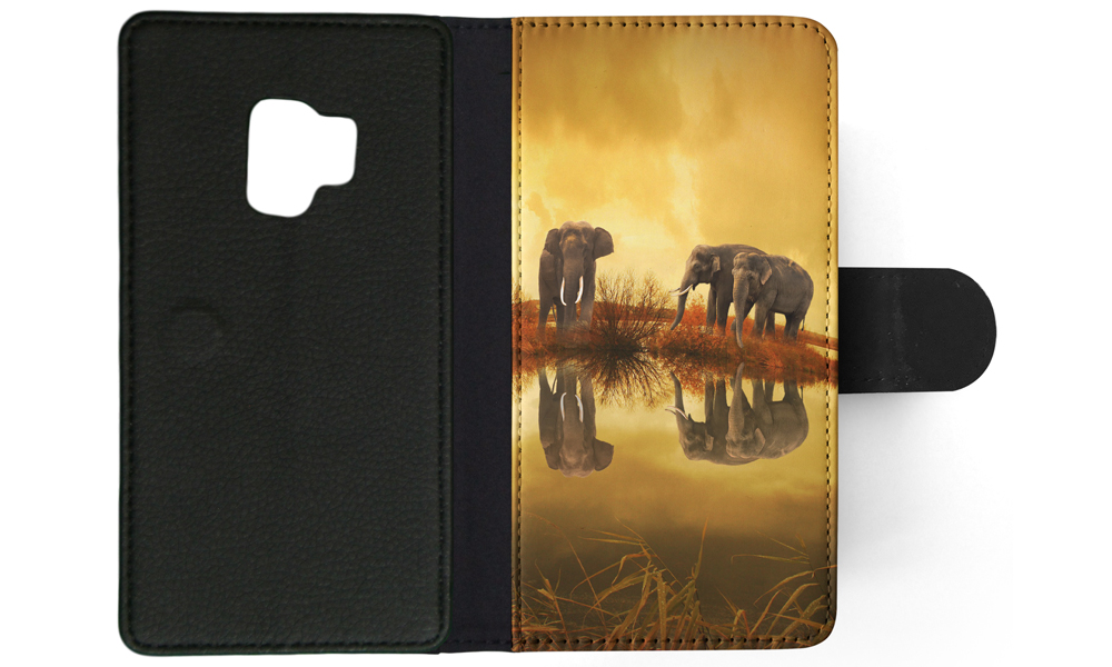 FLIP CASE FOR SAMSUNG GALAXY|AFRICAN ELEPHANT FAMILY BY LAKE - Picture 94 of 120