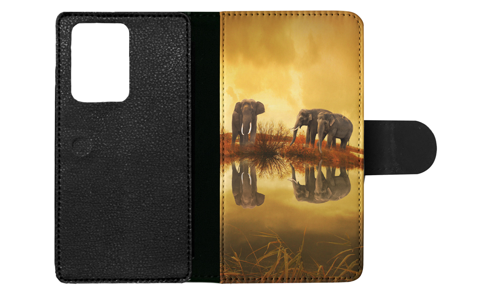 FLIP CASE FOR SAMSUNG GALAXY|AFRICAN ELEPHANT FAMILY BY LAKE - Picture 69 of 120