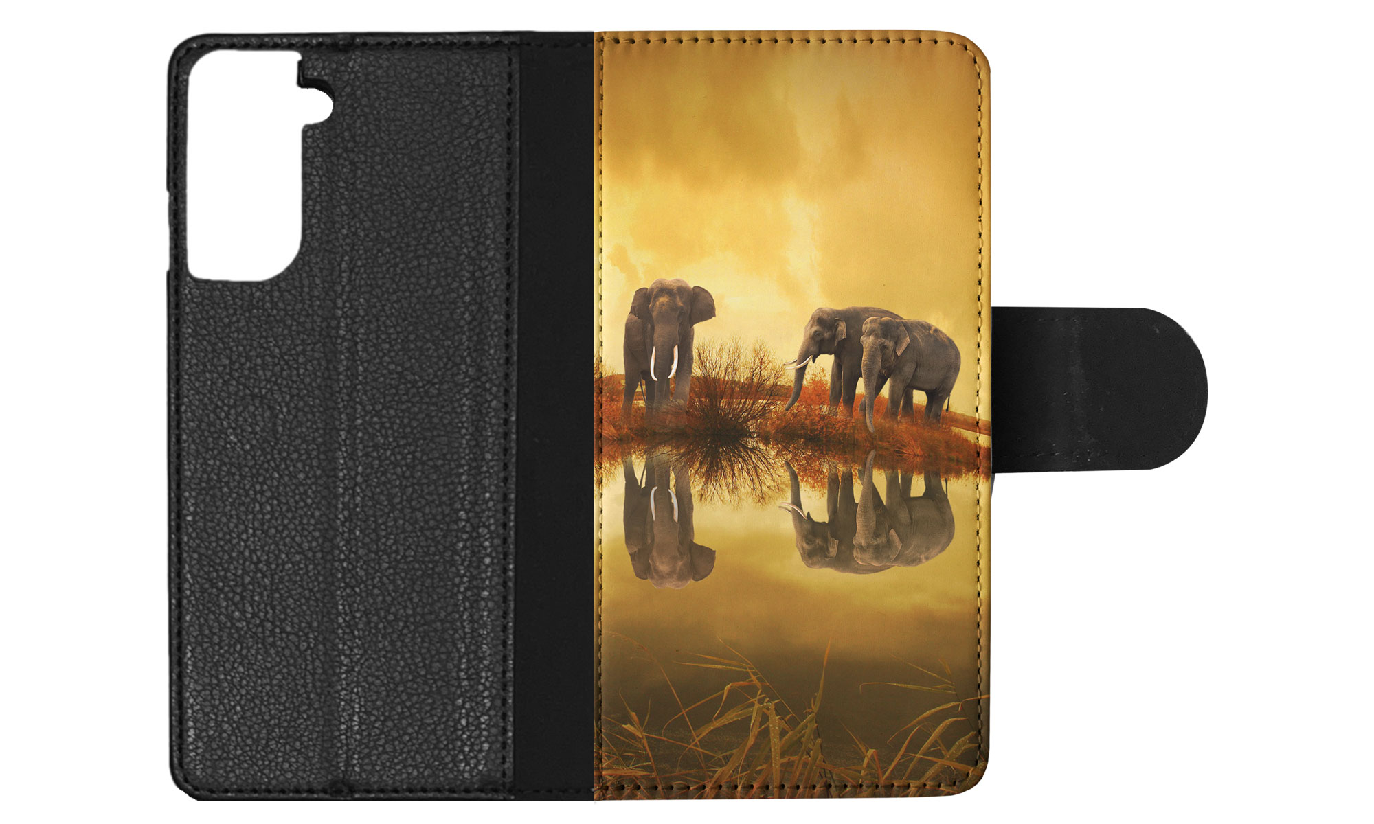 FLIP CASE FOR SAMSUNG GALAXY|AFRICAN ELEPHANT FAMILY BY LAKE - Picture 59 of 120