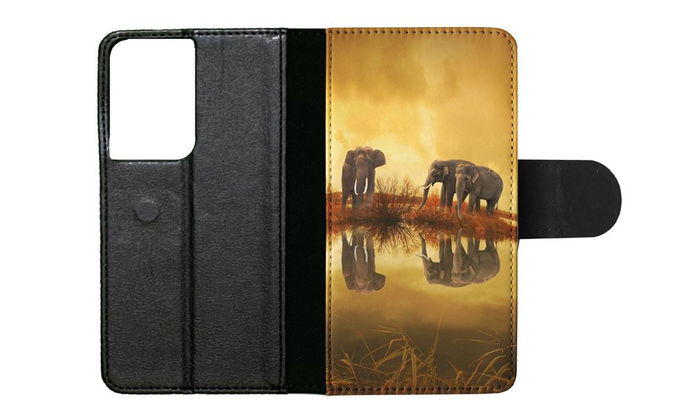 FLIP CASE FOR SAMSUNG GALAXY|AFRICAN ELEPHANT FAMILY BY LAKE - Picture 54 of 120