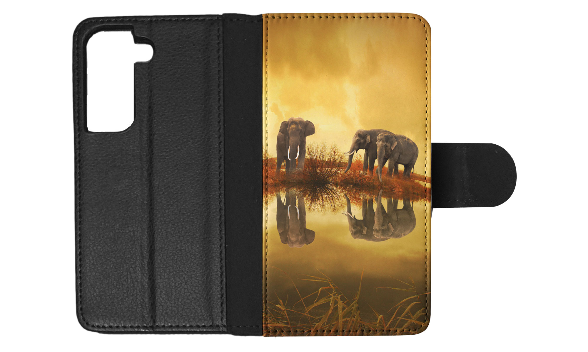 FLIP CASE FOR SAMSUNG GALAXY|AFRICAN ELEPHANT FAMILY BY LAKE - Picture 49 of 120