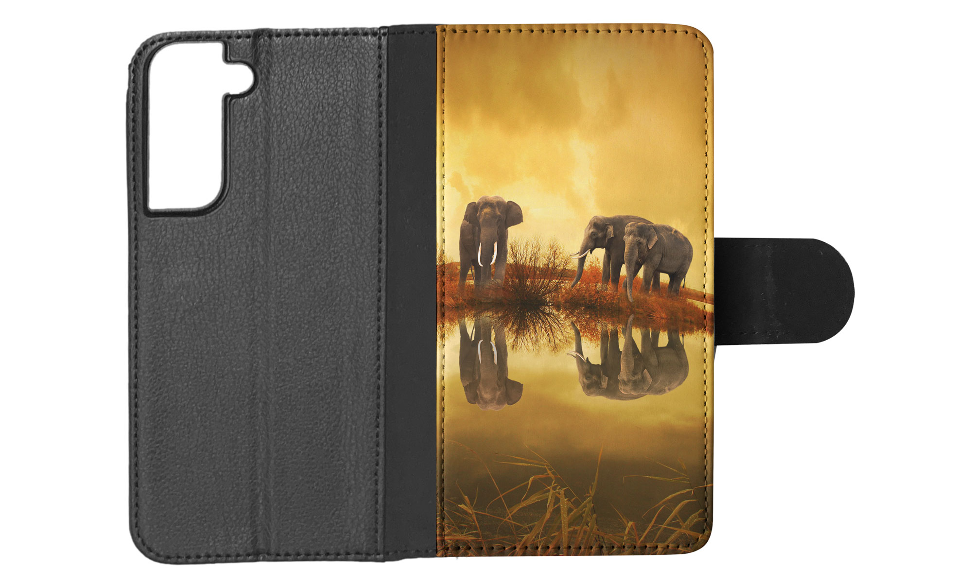FLIP CASE FOR SAMSUNG GALAXY|AFRICAN ELEPHANT FAMILY BY LAKE - Picture 44 of 120