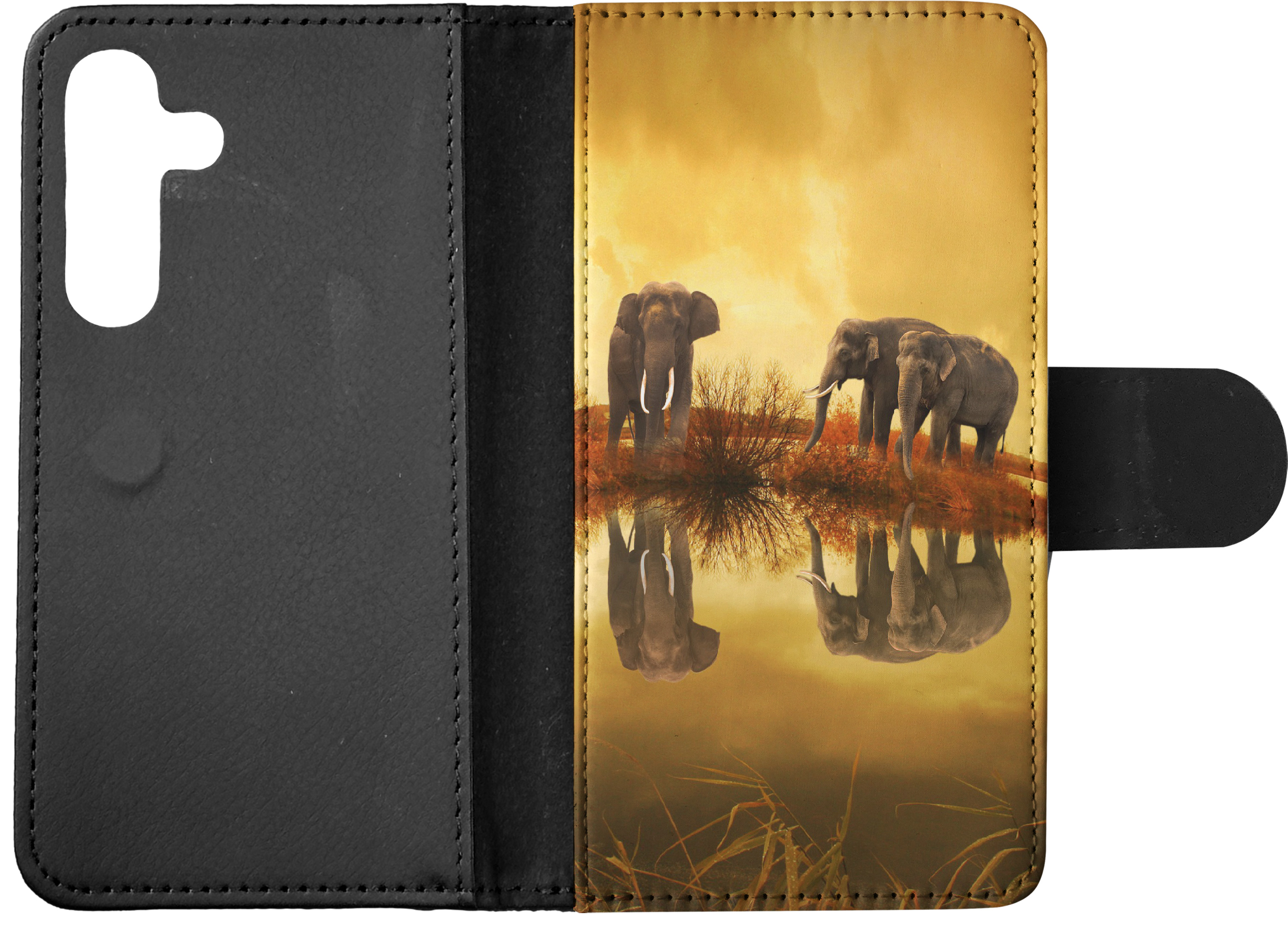 FLIP CASE FOR SAMSUNG GALAXY|AFRICAN ELEPHANT FAMILY BY LAKE - Picture 19 of 120
