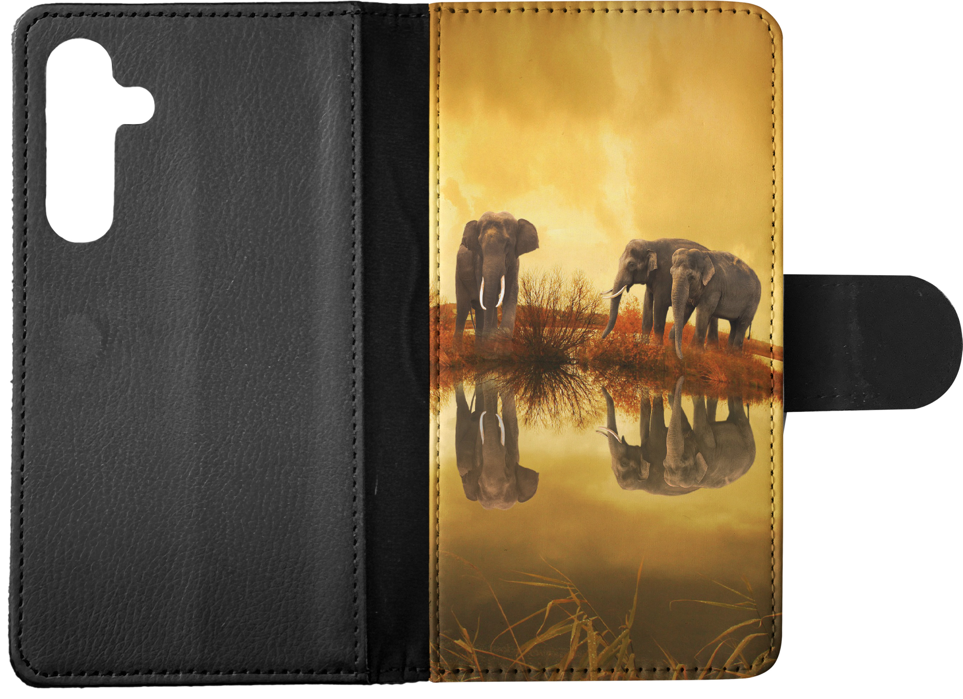 FLIP CASE FOR SAMSUNG GALAXY|AFRICAN ELEPHANT FAMILY BY LAKE - Picture 14 of 120