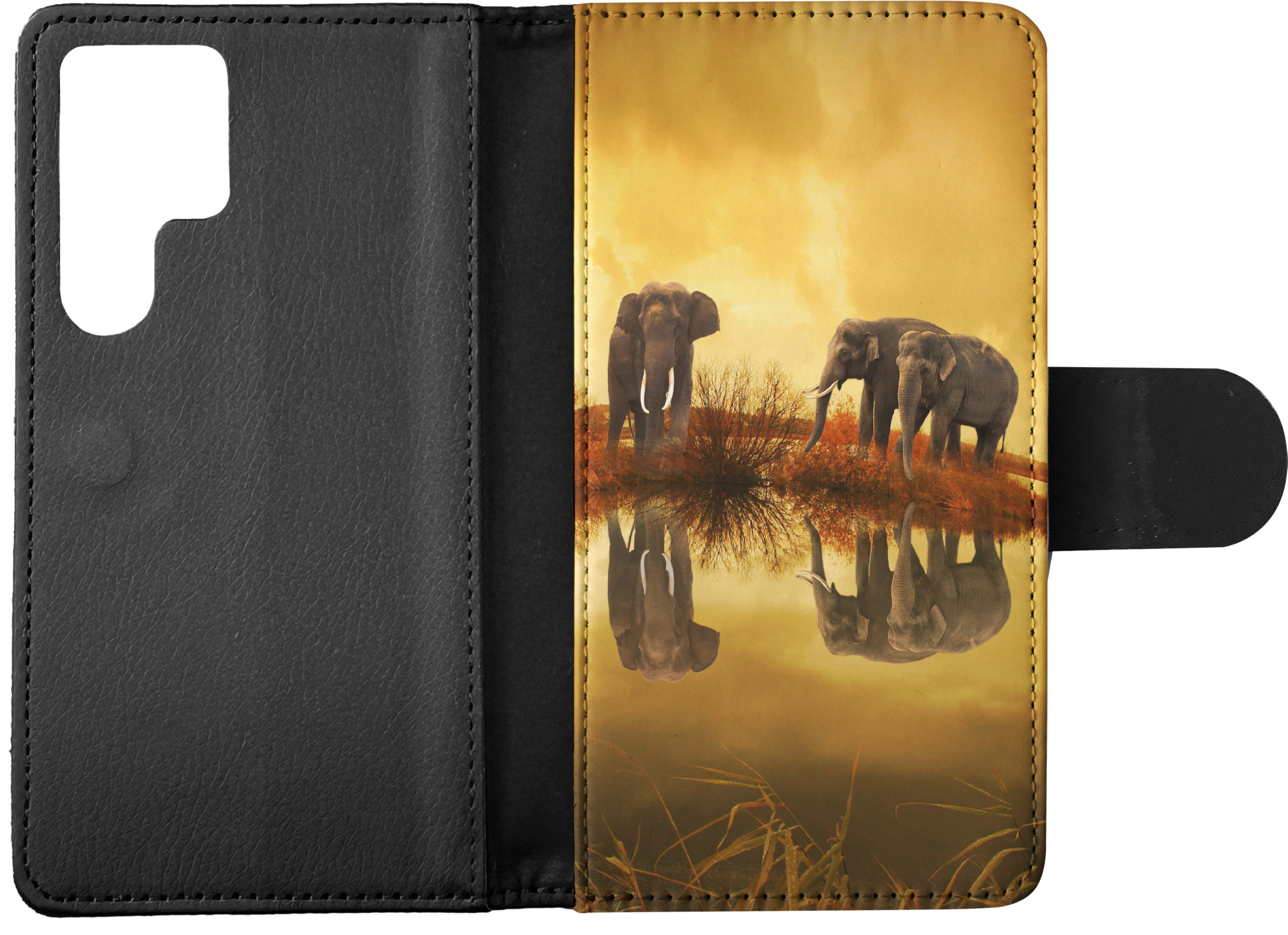 FLIP CASE FOR SAMSUNG GALAXY|AFRICAN ELEPHANT FAMILY BY LAKE - Picture 9 of 120