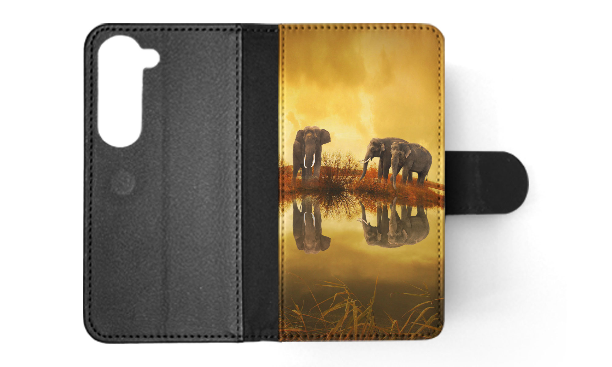 FLIP CASE FOR SAMSUNG GALAXY|AFRICAN ELEPHANT FAMILY BY LAKE - Picture 34 of 120