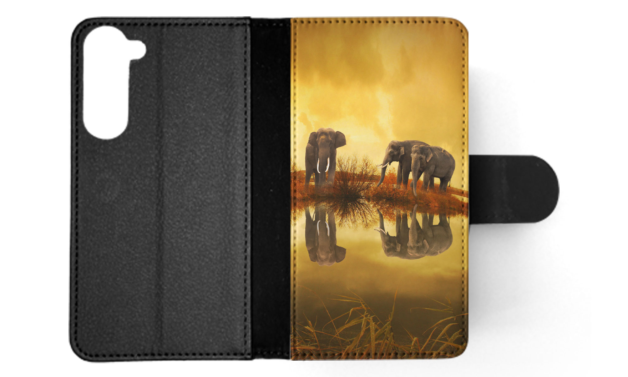 FLIP CASE FOR SAMSUNG GALAXY|AFRICAN ELEPHANT FAMILY BY LAKE - Picture 29 of 120