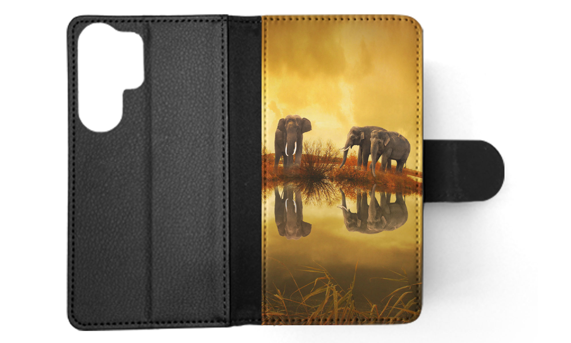 FLIP CASE FOR SAMSUNG GALAXY|AFRICAN ELEPHANT FAMILY BY LAKE - Picture 24 of 120