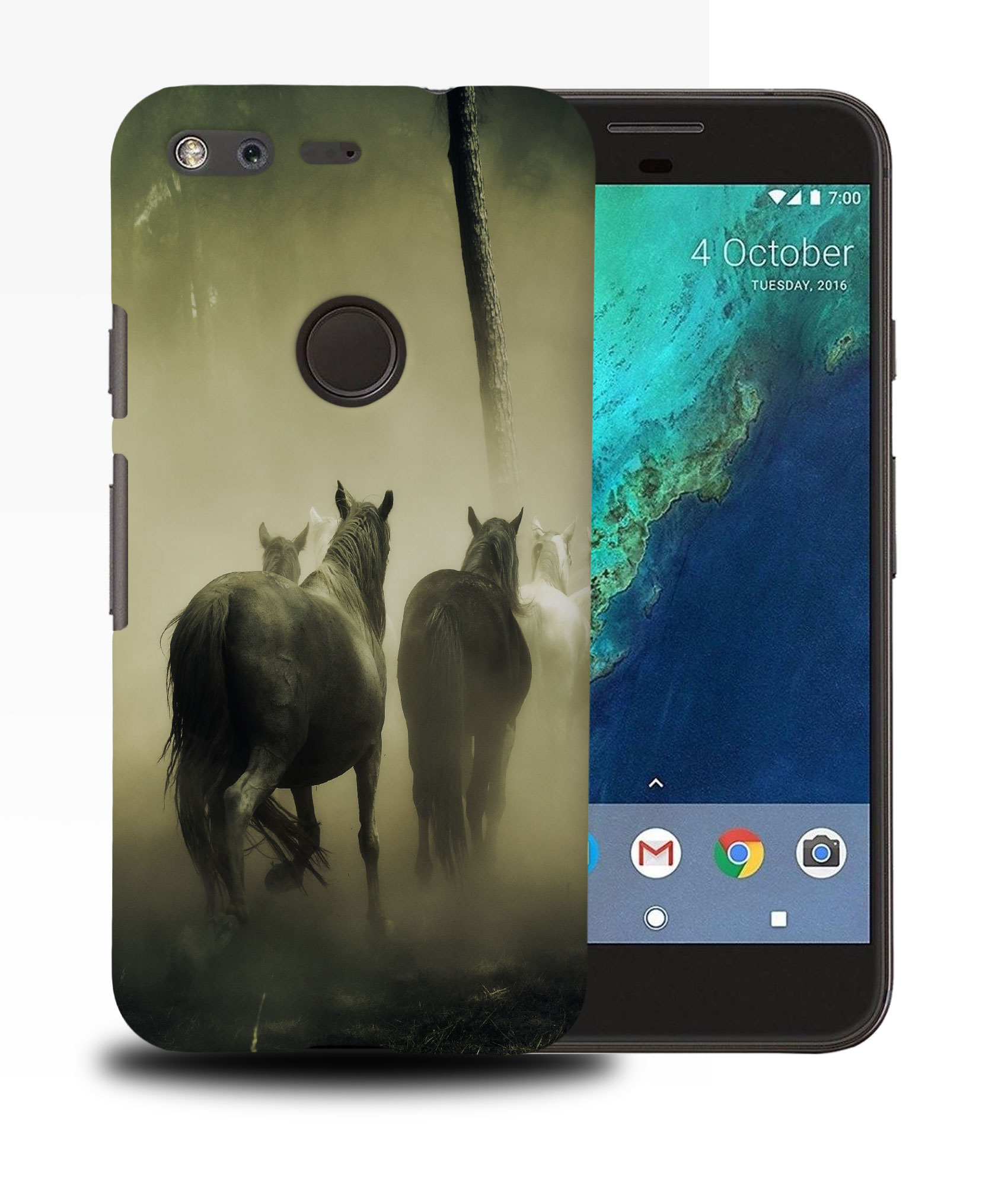 CASE COVER FOR GOOGLE PIXEL|HORSES ANIMAL IN THE FOG - 第 11/11 張圖片