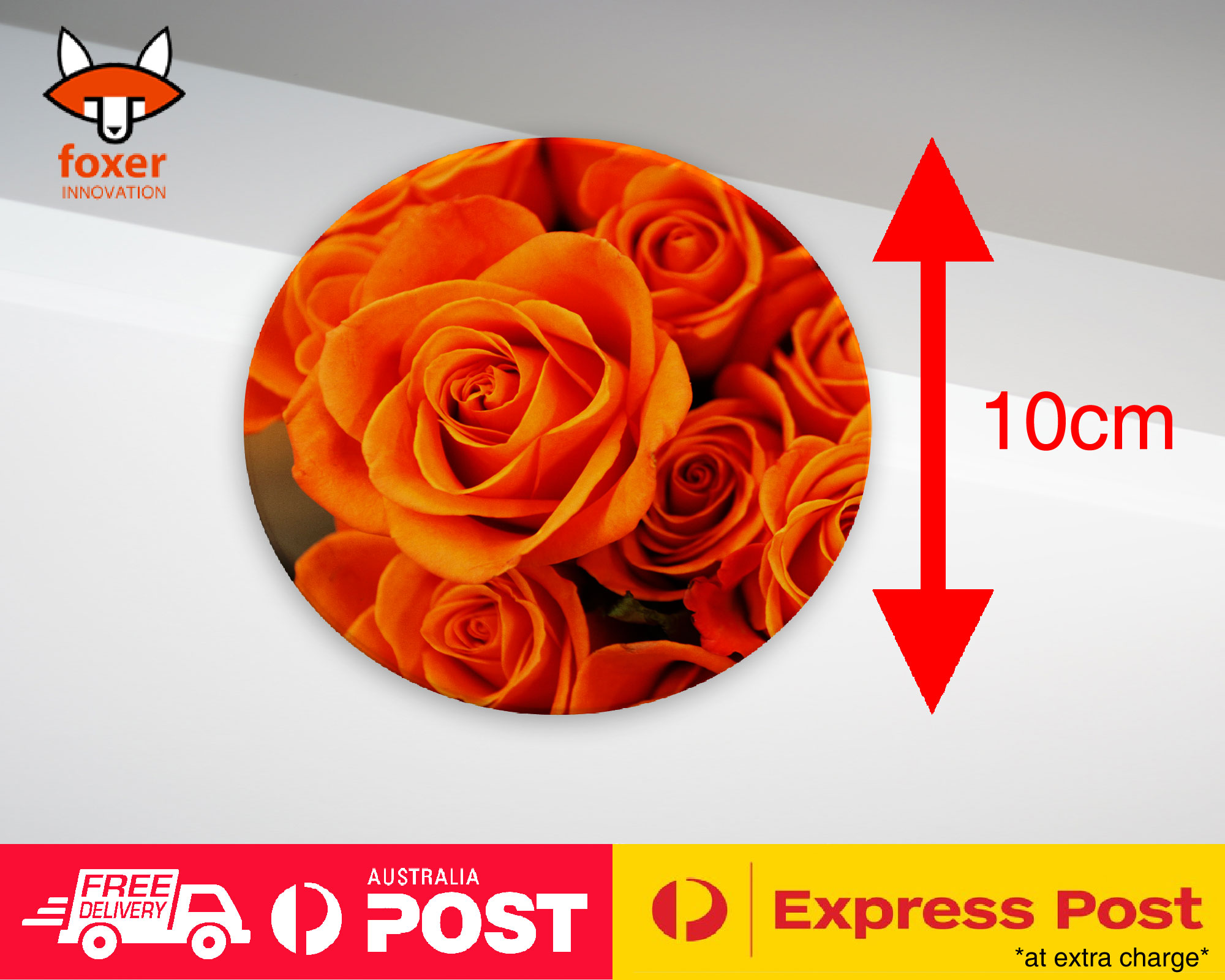 COASTER COFFEE DRINKING MAT|ORANGE FLOWER ROSES WALLPAPER