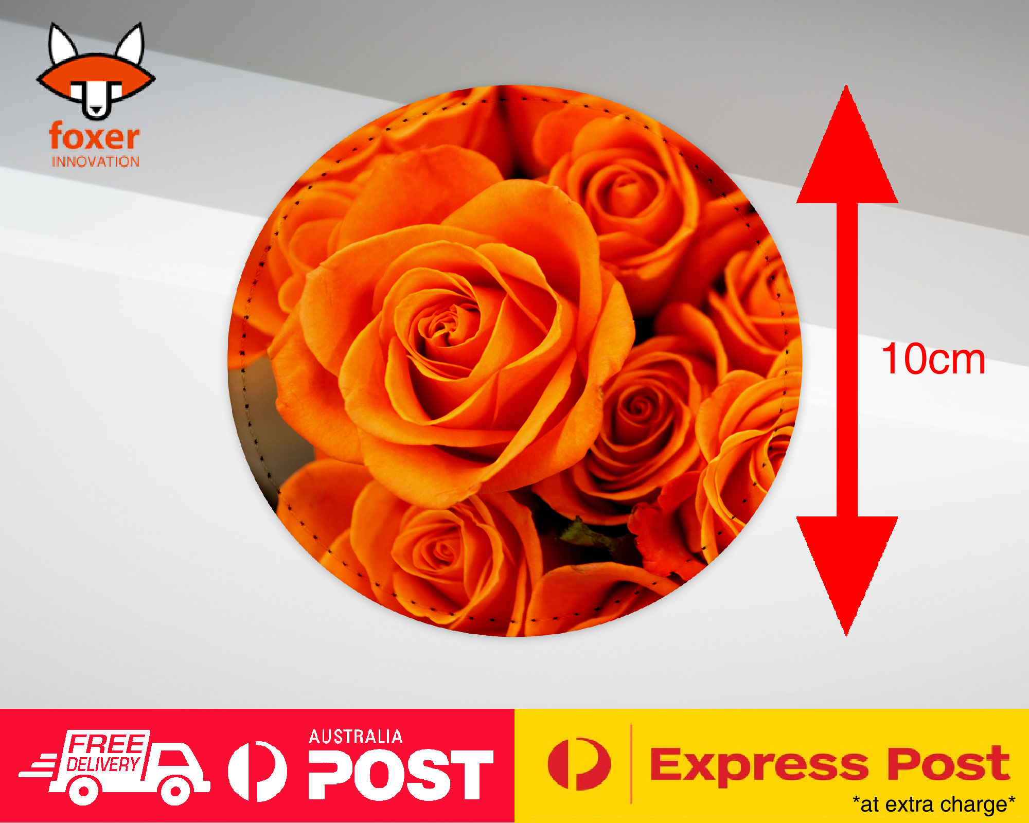 COASTER COFFEE DRINKING MAT|ORANGE FLOWER ROSES WALLPAPER