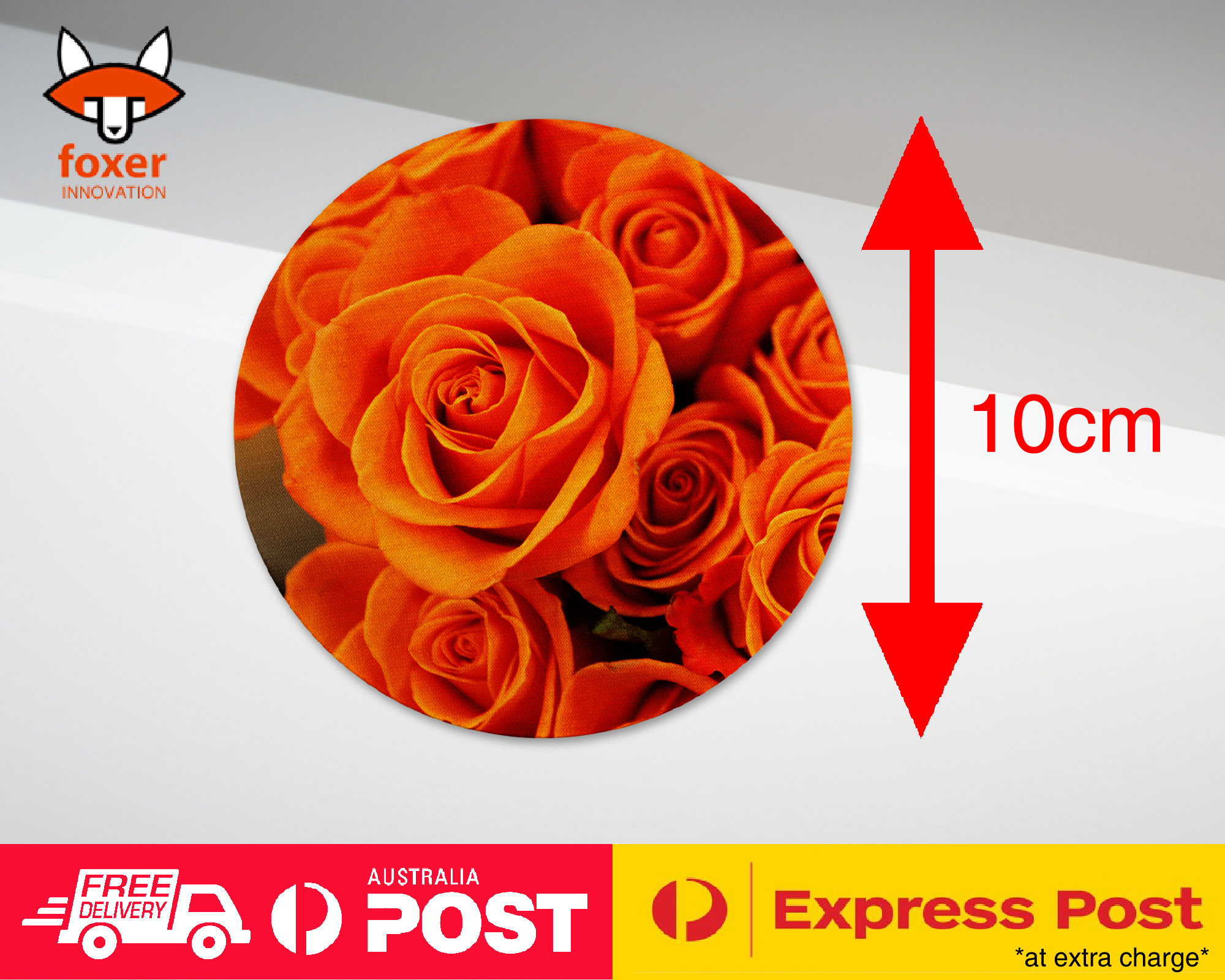 COASTER COFFEE DRINKING MAT|ORANGE FLOWER ROSES WALLPAPER