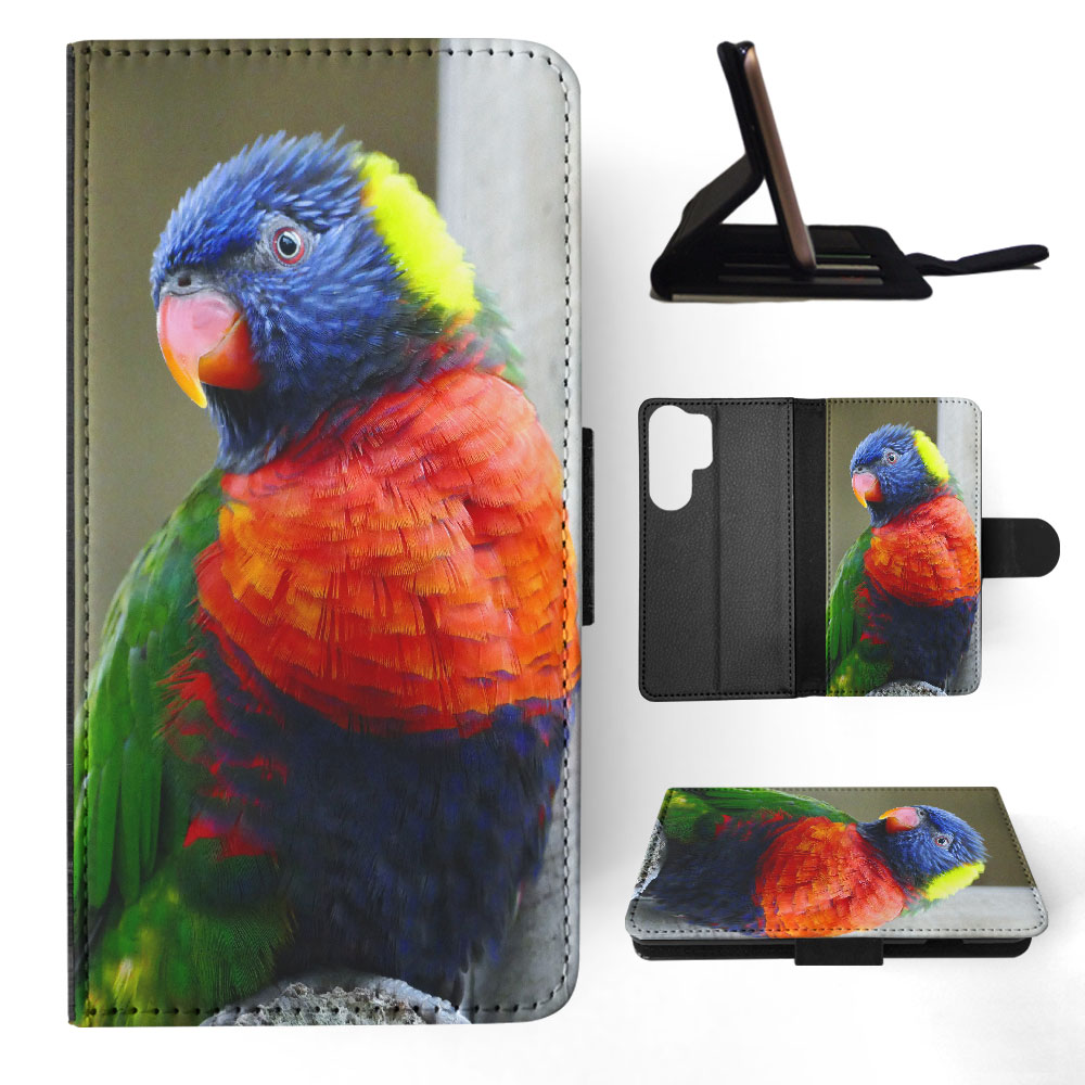 FLIP CASE FOR SAMSUNG GALAXY|COLORFUL RAINBOW BIRD PARROT 356 - Picture 21 of 120