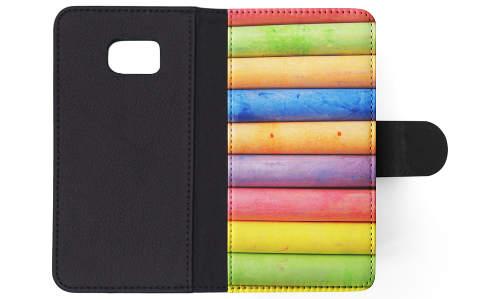 FLIP CASE FOR SAMSUNG GALAXY|RAINBOW CHALK STACKED PATTERN #2 - Picture 114 of 120