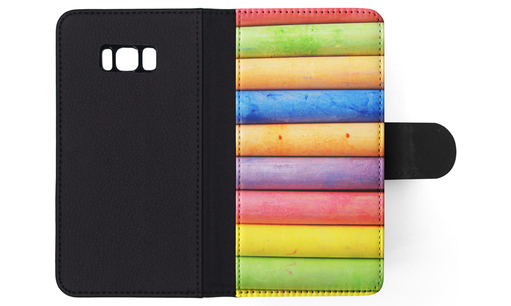 FLIP CASE FOR SAMSUNG GALAXY|RAINBOW CHALK STACKED PATTERN #2 - Picture 104 of 120