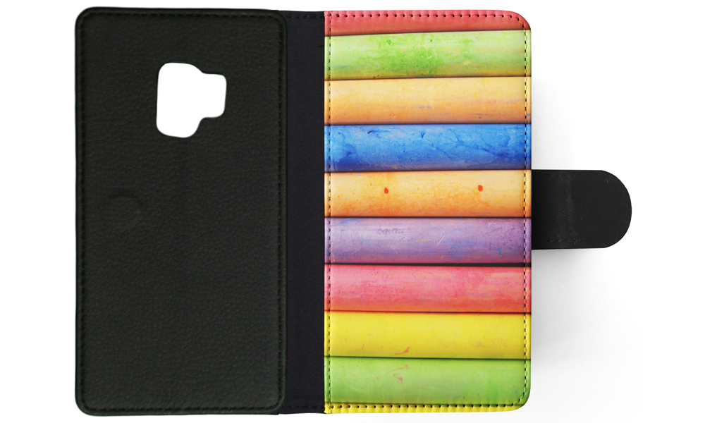 FLIP CASE FOR SAMSUNG GALAXY|RAINBOW CHALK STACKED PATTERN #2 - Picture 94 of 120