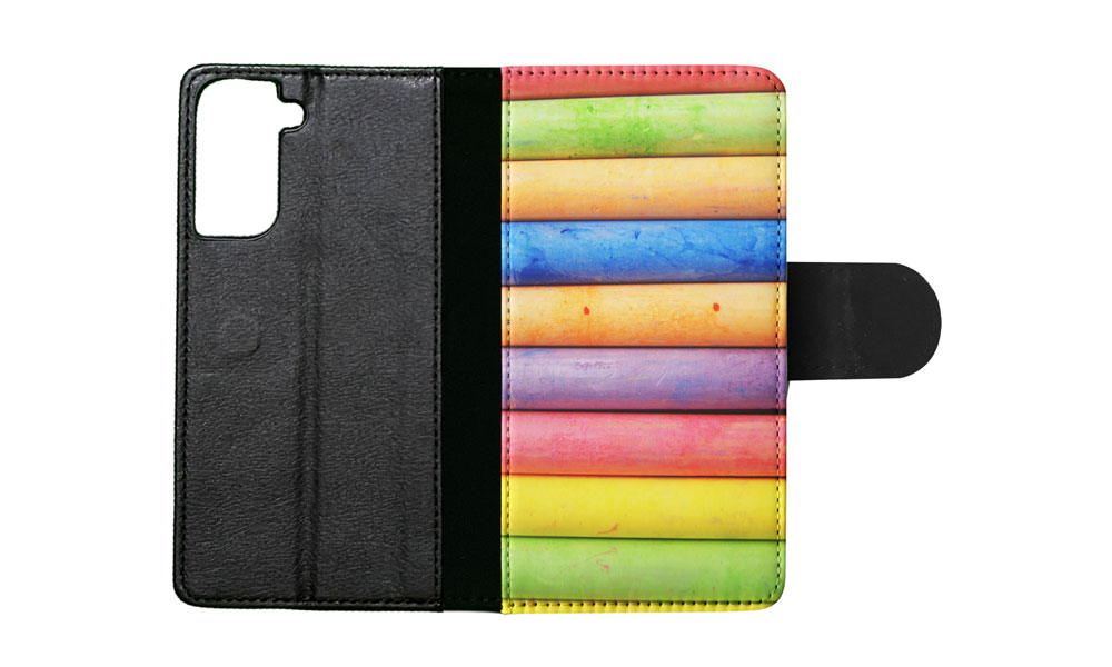 FLIP CASE FOR SAMSUNG GALAXY|RAINBOW CHALK STACKED PATTERN #2 - Picture 64 of 120