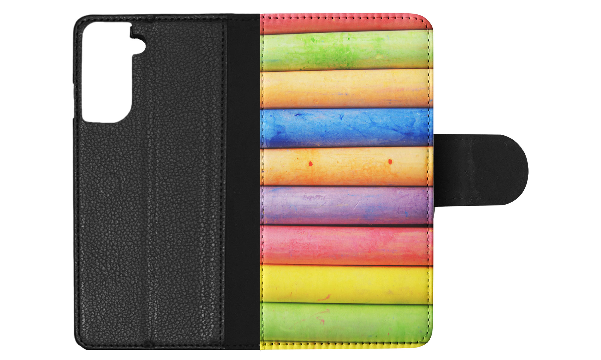 FLIP CASE FOR SAMSUNG GALAXY|RAINBOW CHALK STACKED PATTERN #2 - Picture 59 of 120