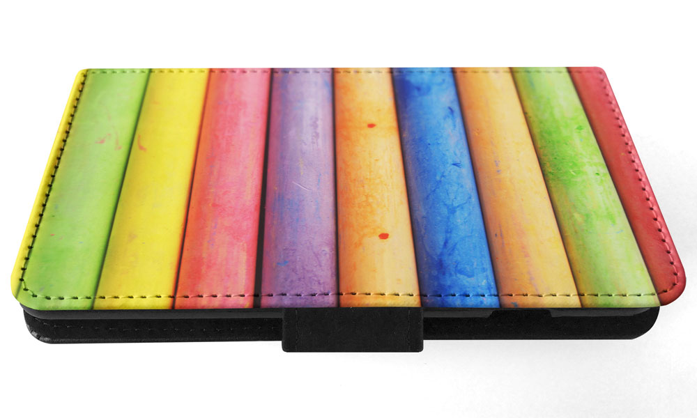 FLIP CASE FOR SAMSUNG GALAXY|RAINBOW CHALK STACKED PATTERN #2 - Picture 53 of 120