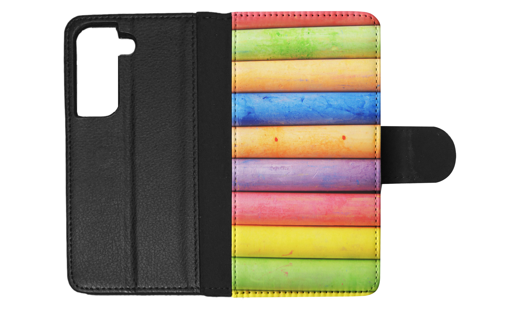 FLIP CASE FOR SAMSUNG GALAXY|RAINBOW CHALK STACKED PATTERN #2 - Picture 49 of 120