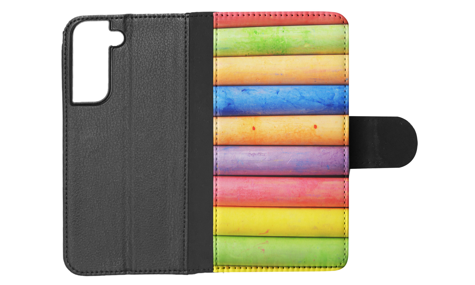 FLIP CASE FOR SAMSUNG GALAXY|RAINBOW CHALK STACKED PATTERN #2 - Picture 44 of 120