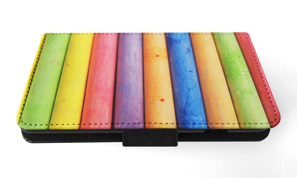 FLIP CASE FOR SAMSUNG GALAXY|RAINBOW CHALK STACKED PATTERN #2 - Picture 118 of 120
