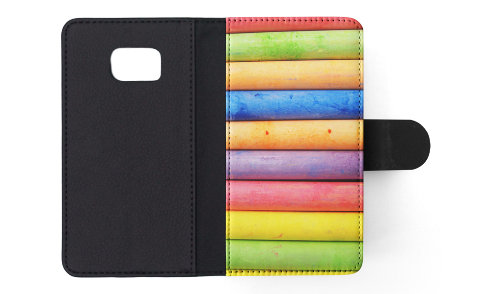 FLIP CASE FOR SAMSUNG GALAXY|RAINBOW CHALK STACKED PATTERN #2 - Picture 119 of 120