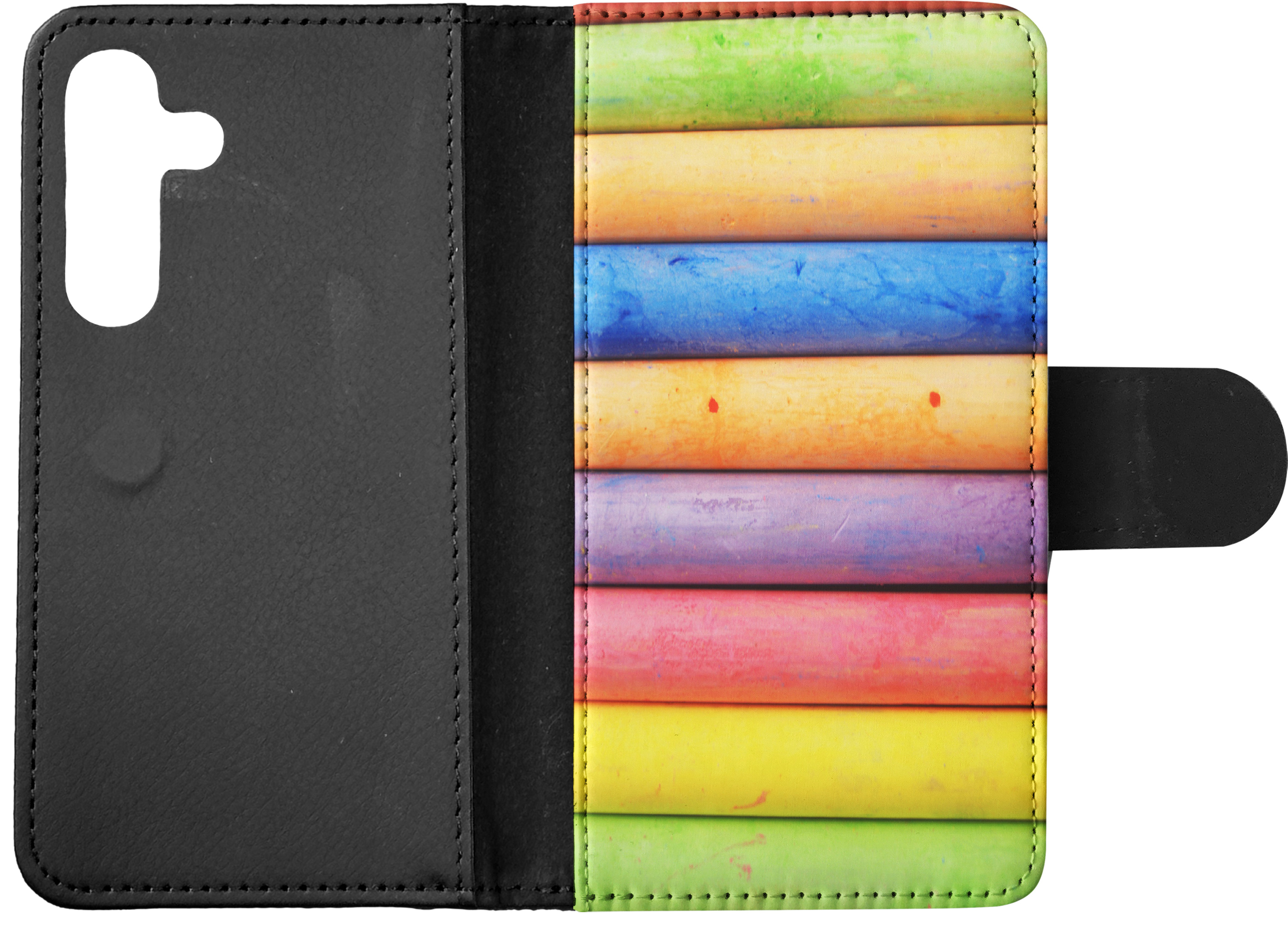 FLIP CASE FOR SAMSUNG GALAXY|RAINBOW CHALK STACKED PATTERN #2 - Picture 19 of 120