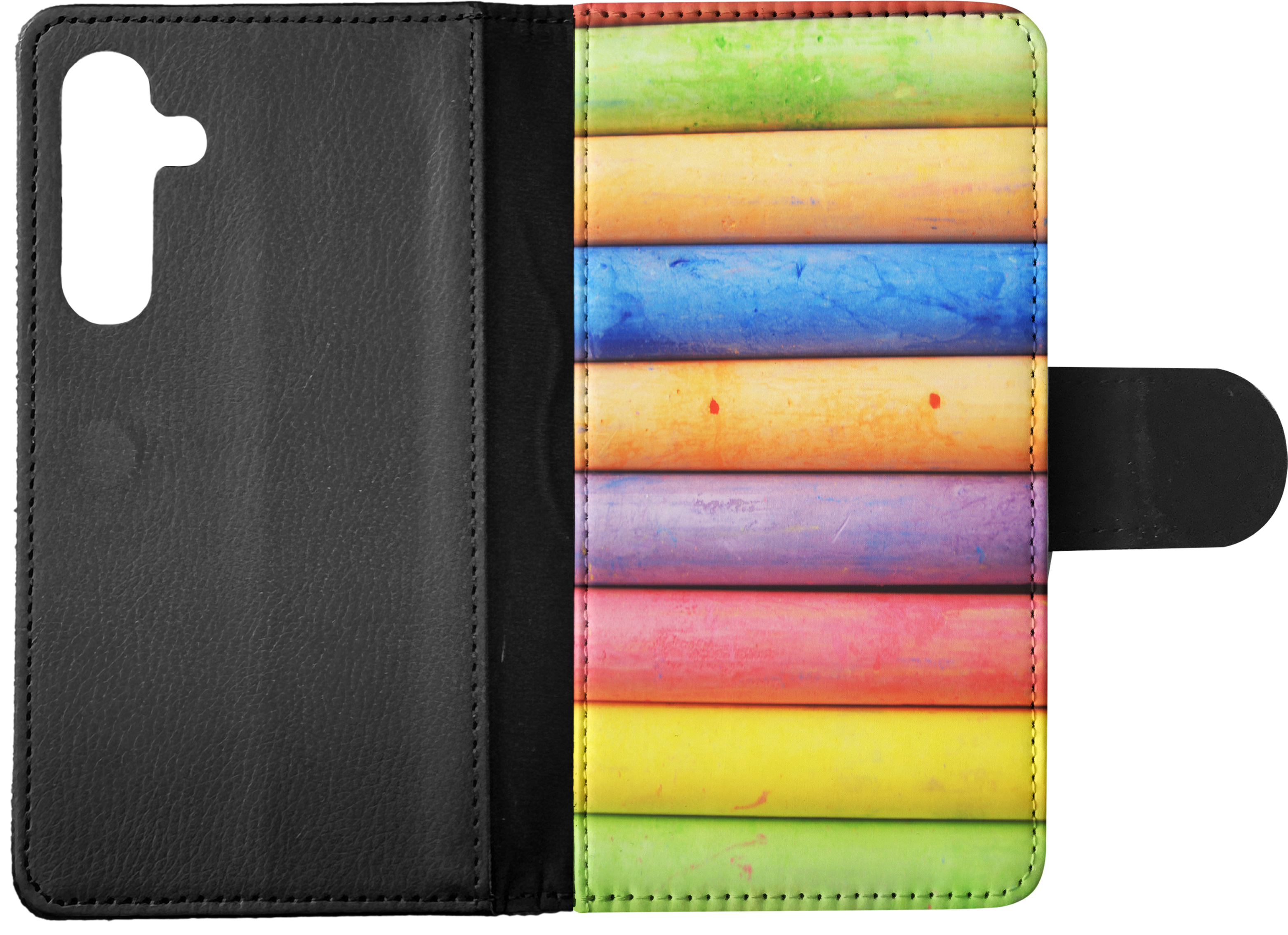 FLIP CASE FOR SAMSUNG GALAXY|RAINBOW CHALK STACKED PATTERN #2 - Picture 14 of 120