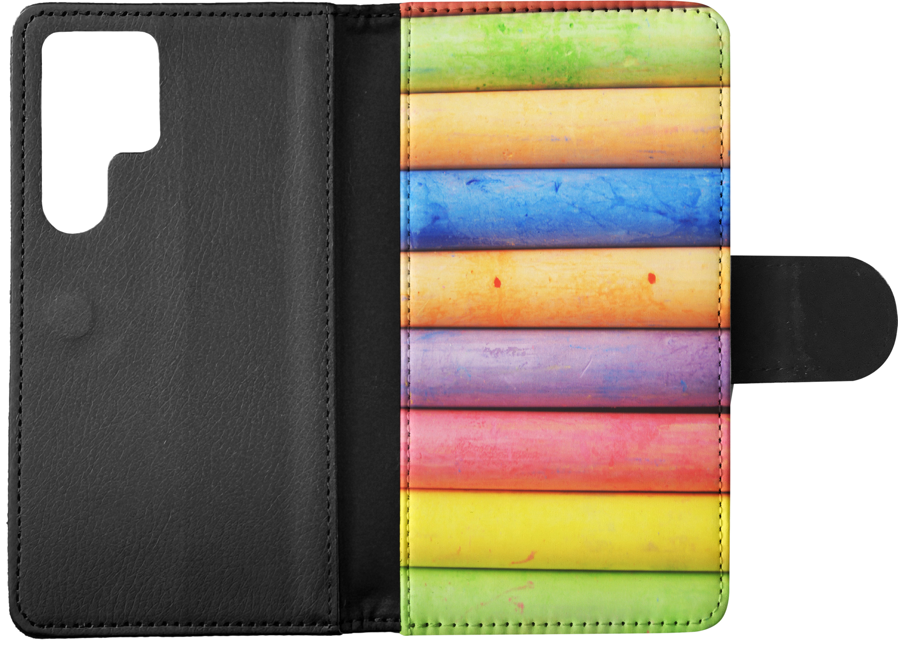 FLIP CASE FOR SAMSUNG GALAXY|RAINBOW CHALK STACKED PATTERN #2 - Picture 9 of 120