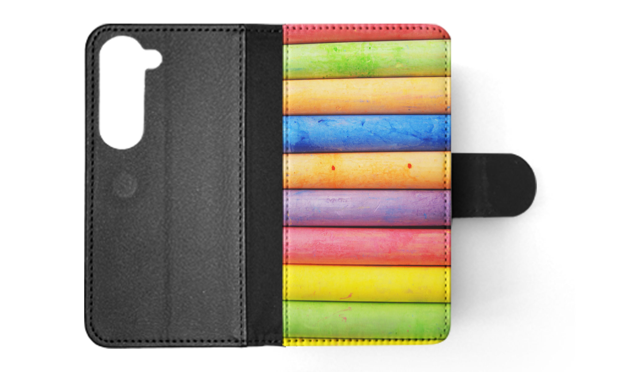 FLIP CASE FOR SAMSUNG GALAXY|RAINBOW CHALK STACKED PATTERN #2 - Picture 34 of 120