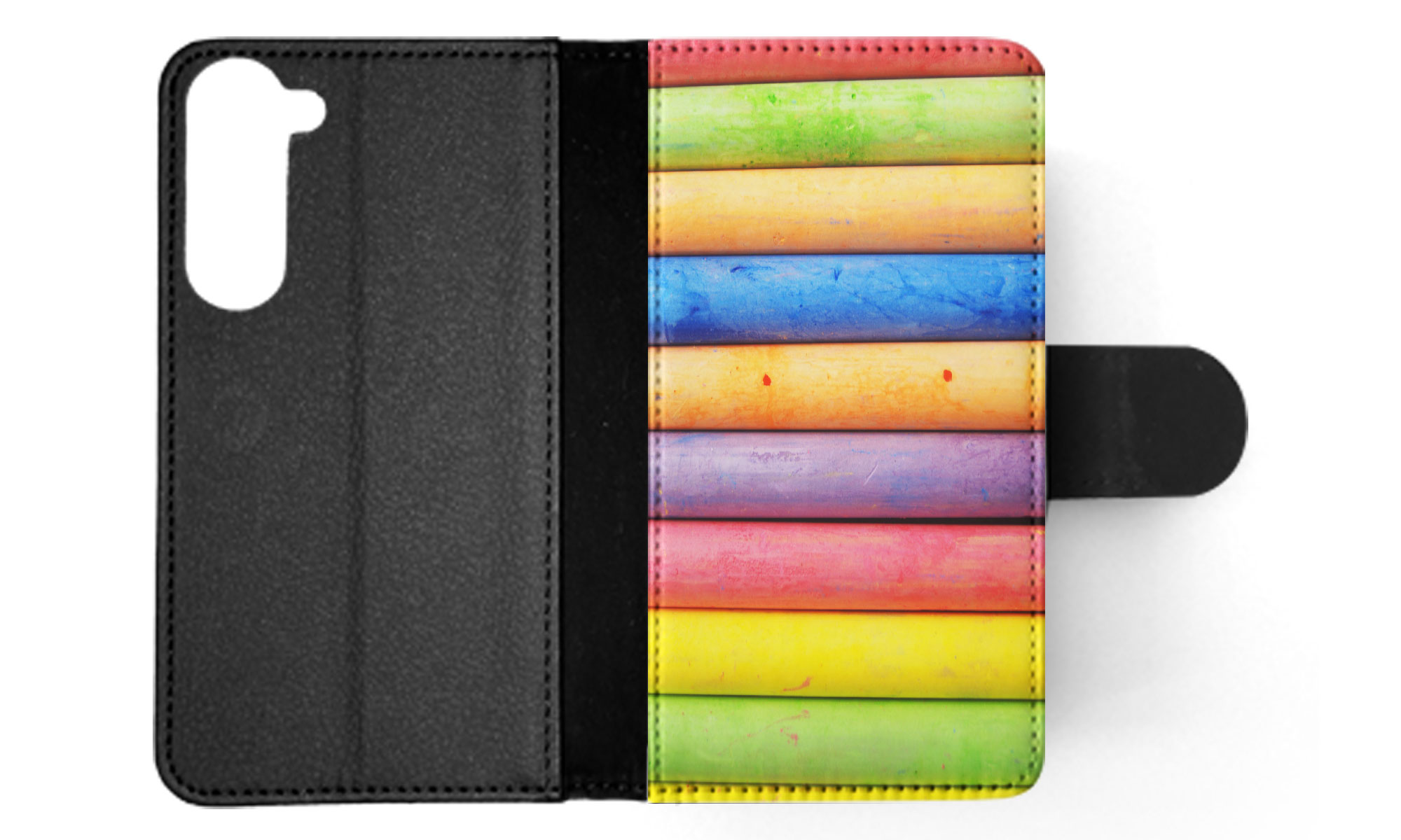 FLIP CASE FOR SAMSUNG GALAXY|RAINBOW CHALK STACKED PATTERN #2 - Picture 29 of 120