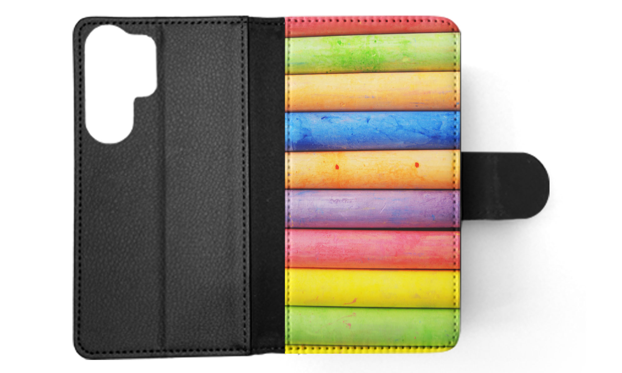 FLIP CASE FOR SAMSUNG GALAXY|RAINBOW CHALK STACKED PATTERN #2 - Picture 24 of 120