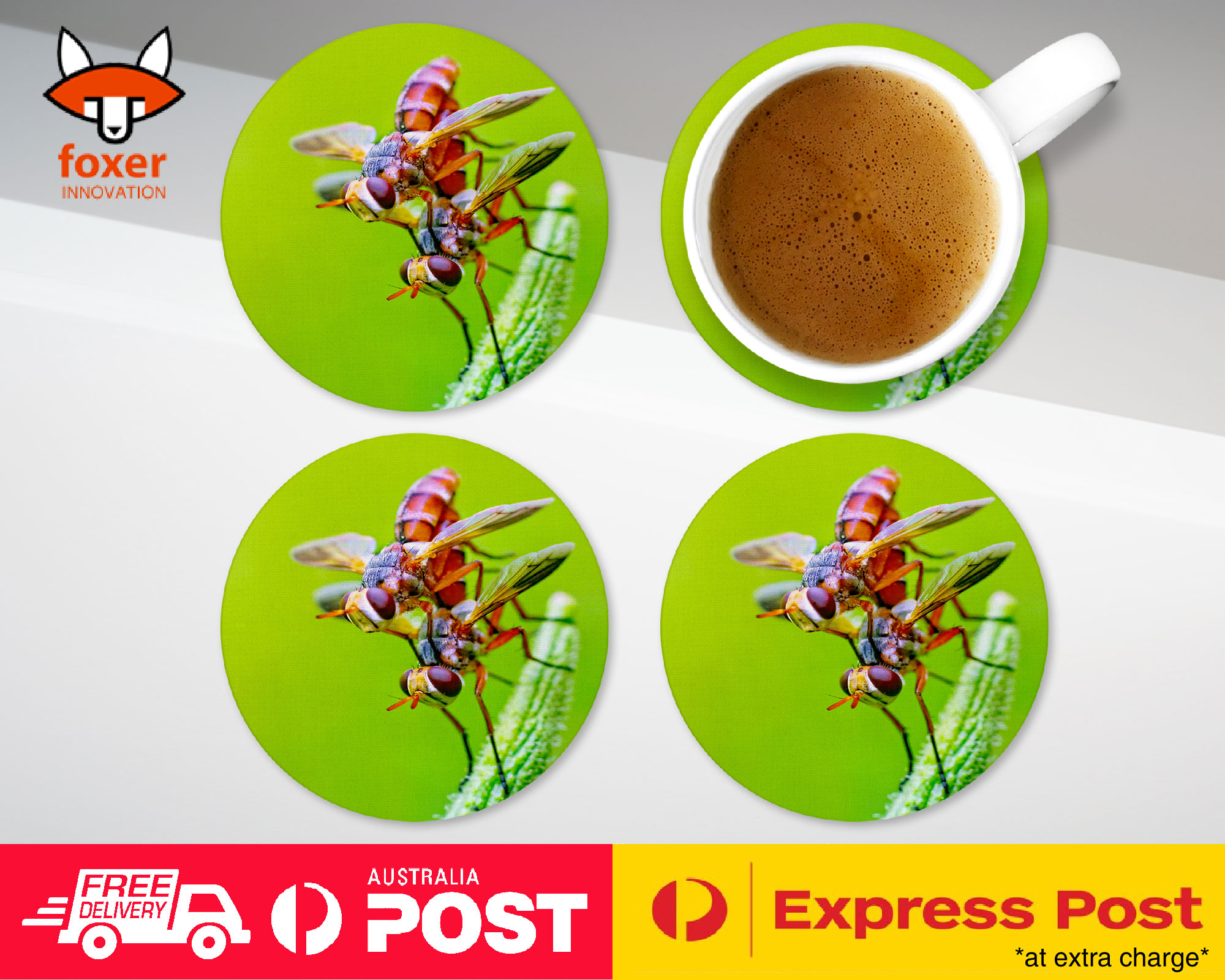 COASTER COFFEE DRINKING MAT|FUNNY MOSQUITO FLY INSECT MATING