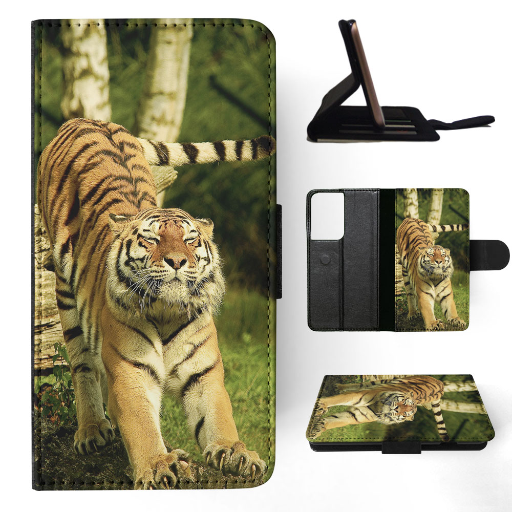 FLIP CASE FOR SAMSUNG GALAXY|CUTE FUNNY TIGER STRETCHING - Picture 51 of 120