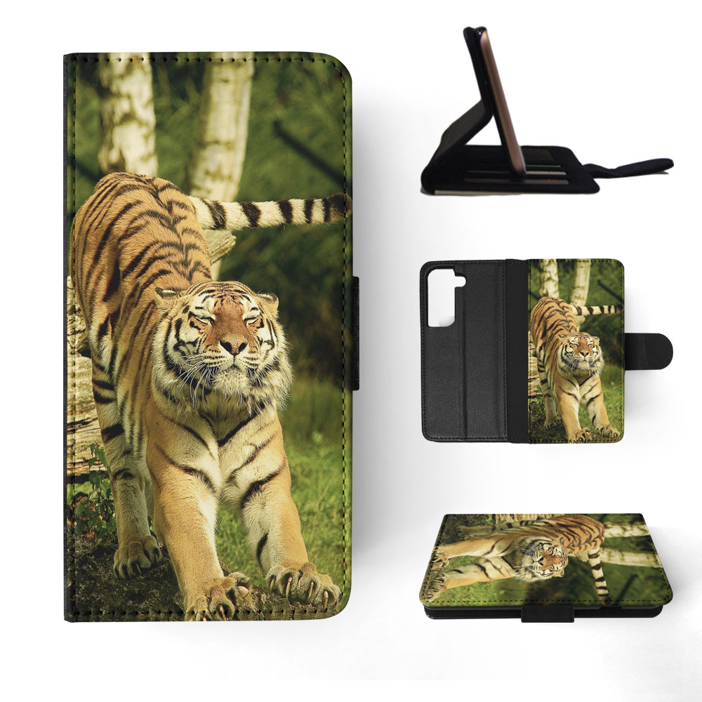 FLIP CASE FOR SAMSUNG GALAXY|CUTE FUNNY TIGER STRETCHING - Picture 46 of 120